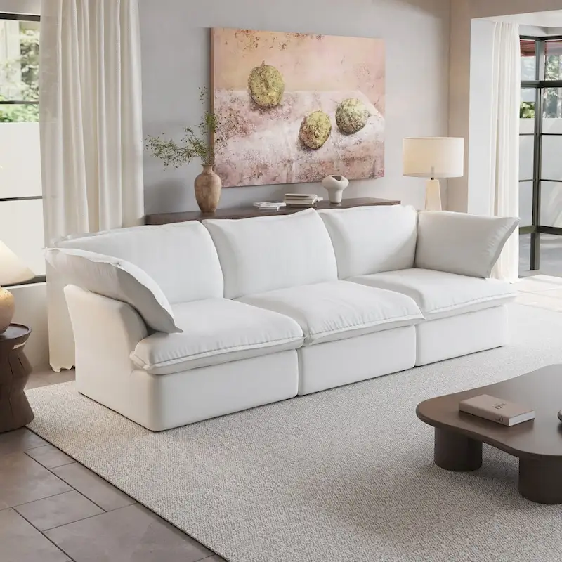 Modern Comfy Cloud Sofa Couch, Minimalist Down-Filled Sectional Sofas Couches, Cushion Covers Removable