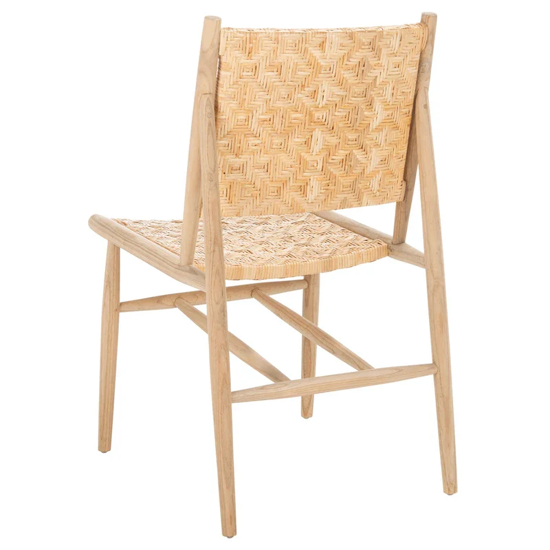 Nadine Coastal Rattan Dining Room Chair (Set of 2) - 24.8 x 19.6 L x 15.7 H - 25Wx20Dx35H