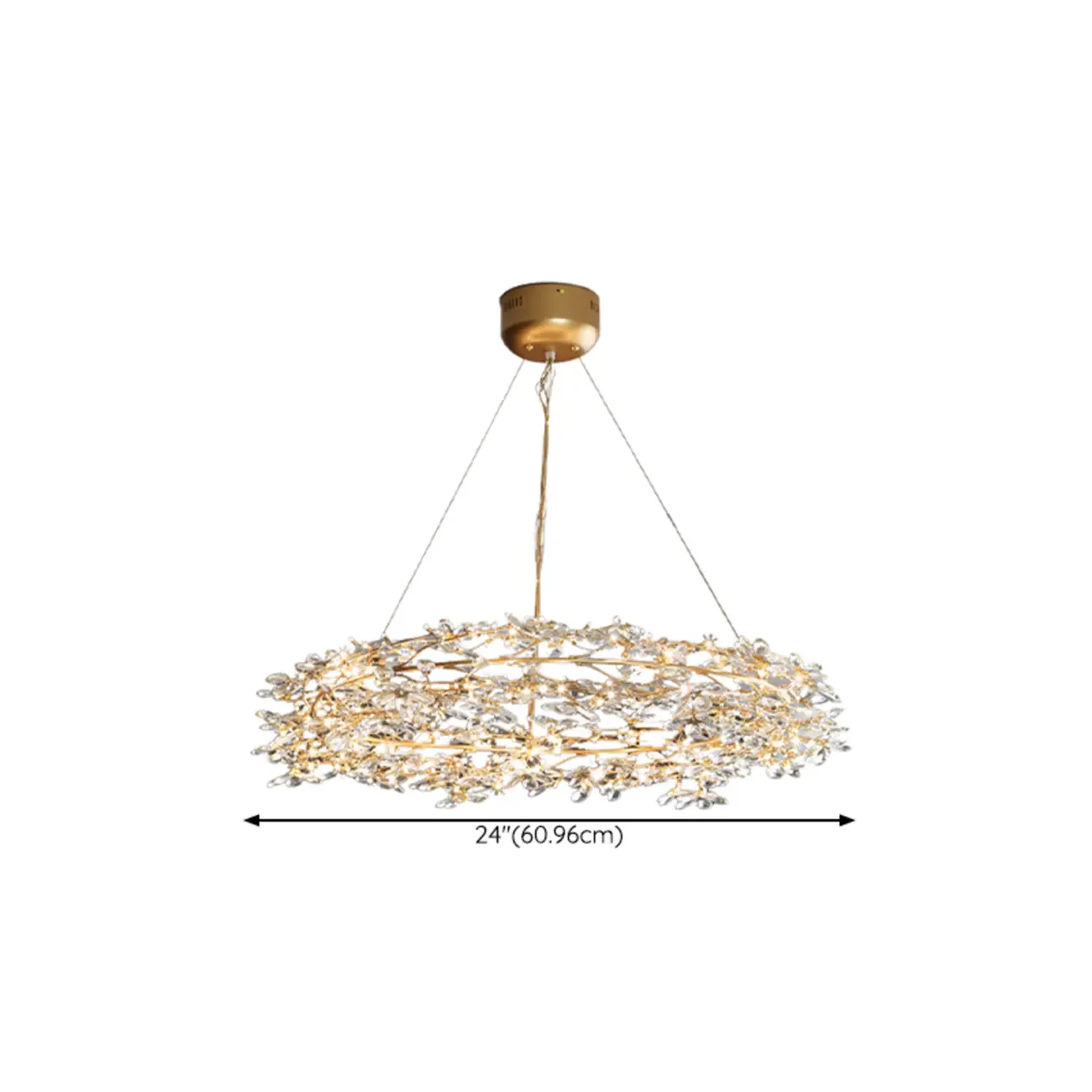Modern Crystal Branch Chandelier with Adjustable Length
