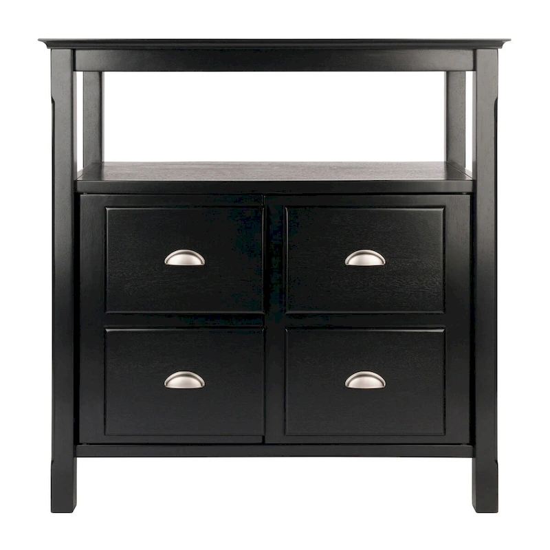 Buffet Cabinet, Black - 36 x 18.03 x 35.98 inches - 36 x 18.03 x 35.98 inches