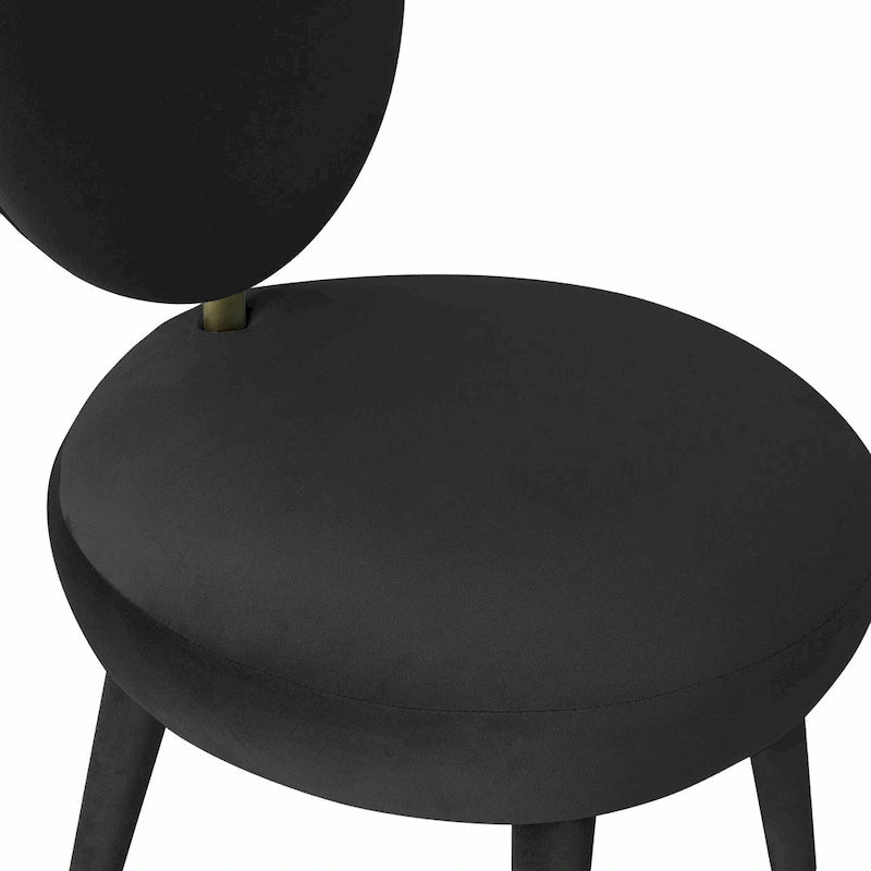 Kylie Oval-back Armless Velvet Dining Chair