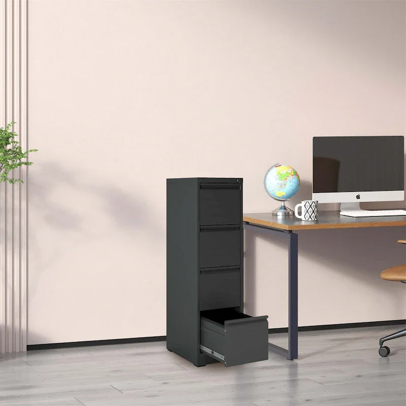 4 Drawer Metal Vertical File Cabinet with Lock