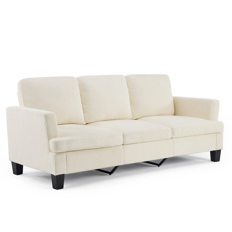 83.5 Upholstered Square Arm Suede Sofa
