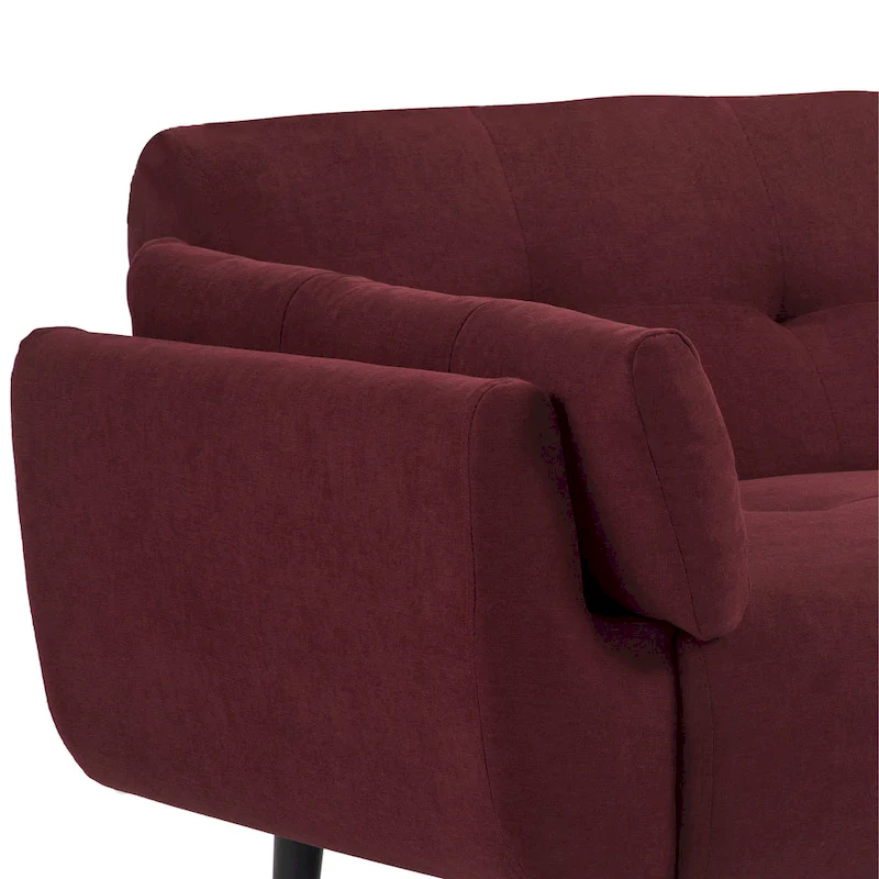 75 Convertible Sleeper Futon Sofa Bed With Adjustable Tufted Back