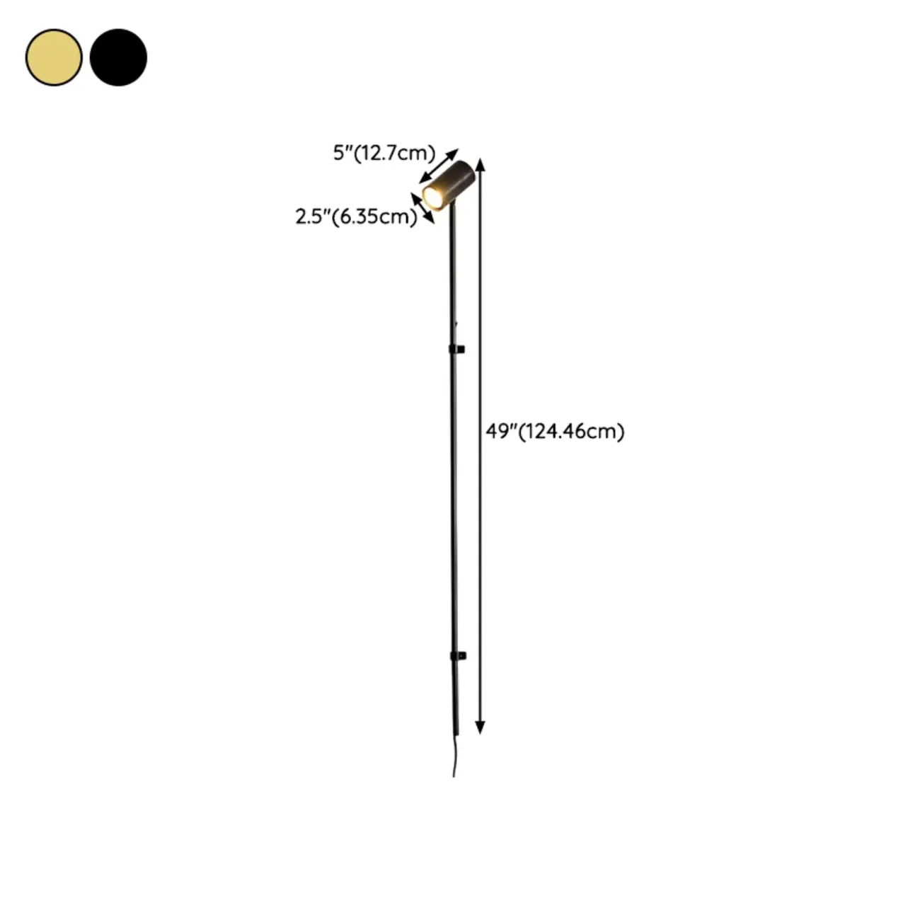 Industrial Black Plug In Wall Sconce with Adjustable Head