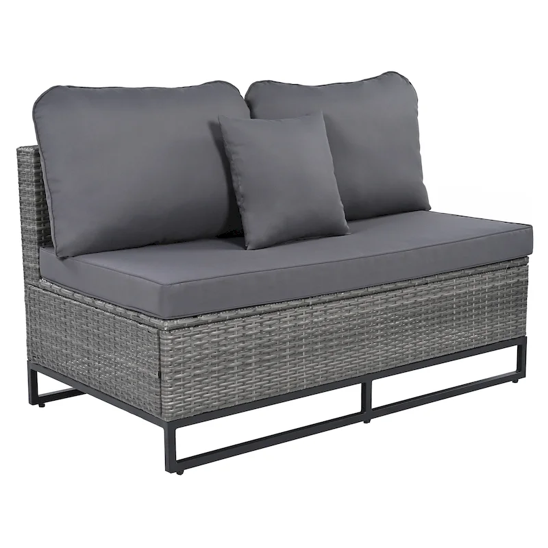 7 Pieces Large Size Outdoor Wicker Sofa Set