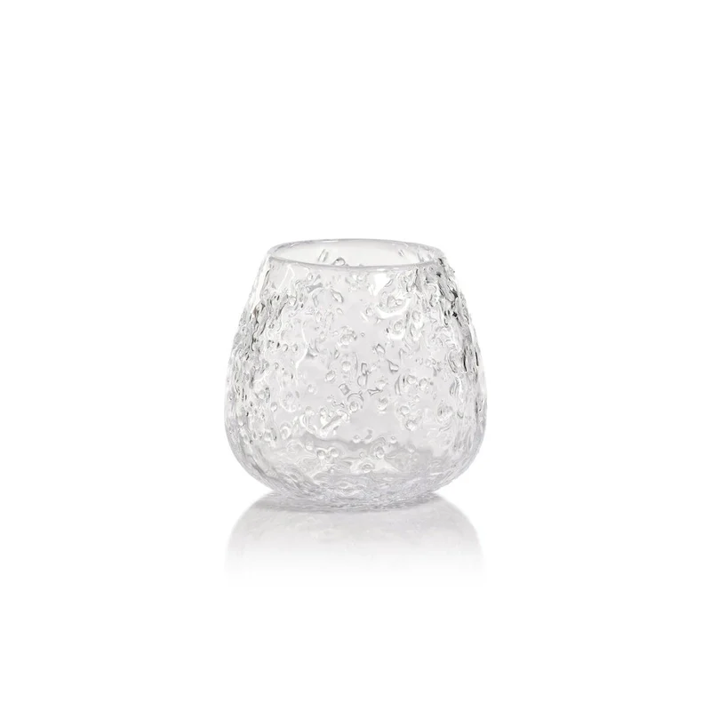 Elodie Glass Vase/Candle Holder w/ Glass Chips