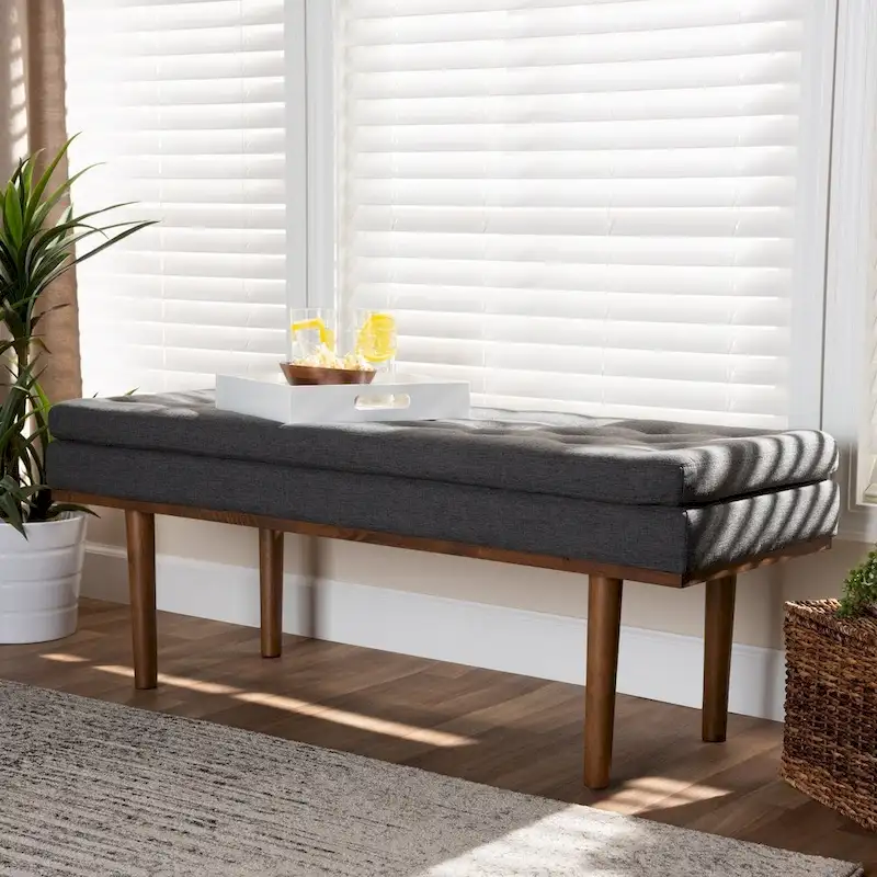 Carson Carrington Ufas Mid-century Modern Upholstered Bench