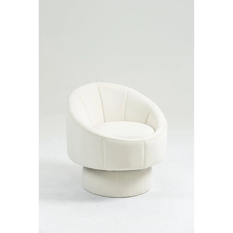 Modern 28.75 Velvet Upholstered 360 Swivel Accent Chair with Wood Frame and Waist Cushion