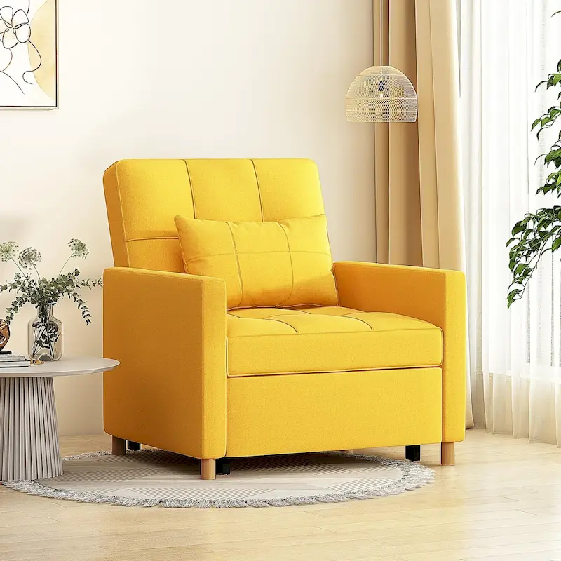 AECOJOY 3 in 1 Sleeper Sofa Chair w/ Pillow &Convertible Backrest