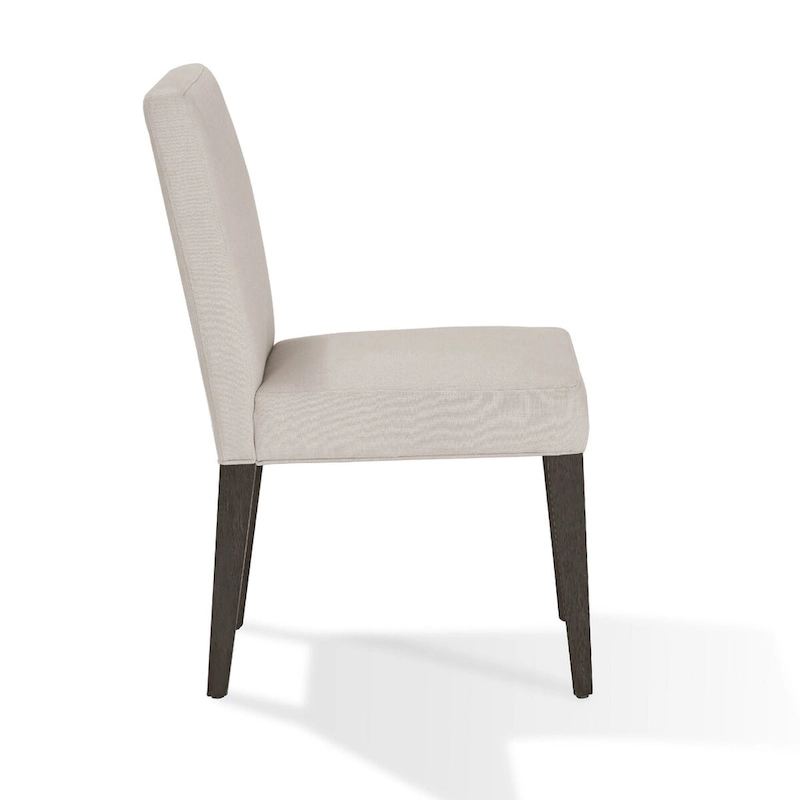 Mod 19 Inch Parson Style Dining Chair, Rubberwood, Set of 2, Light Gray