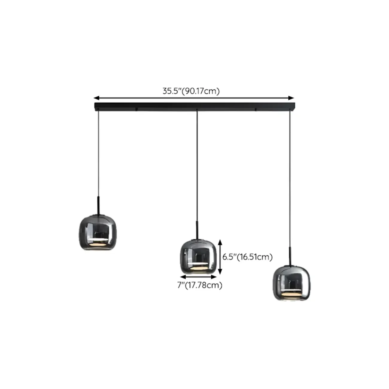 Dimmable Geometric Metal Glass LED Pendant Light