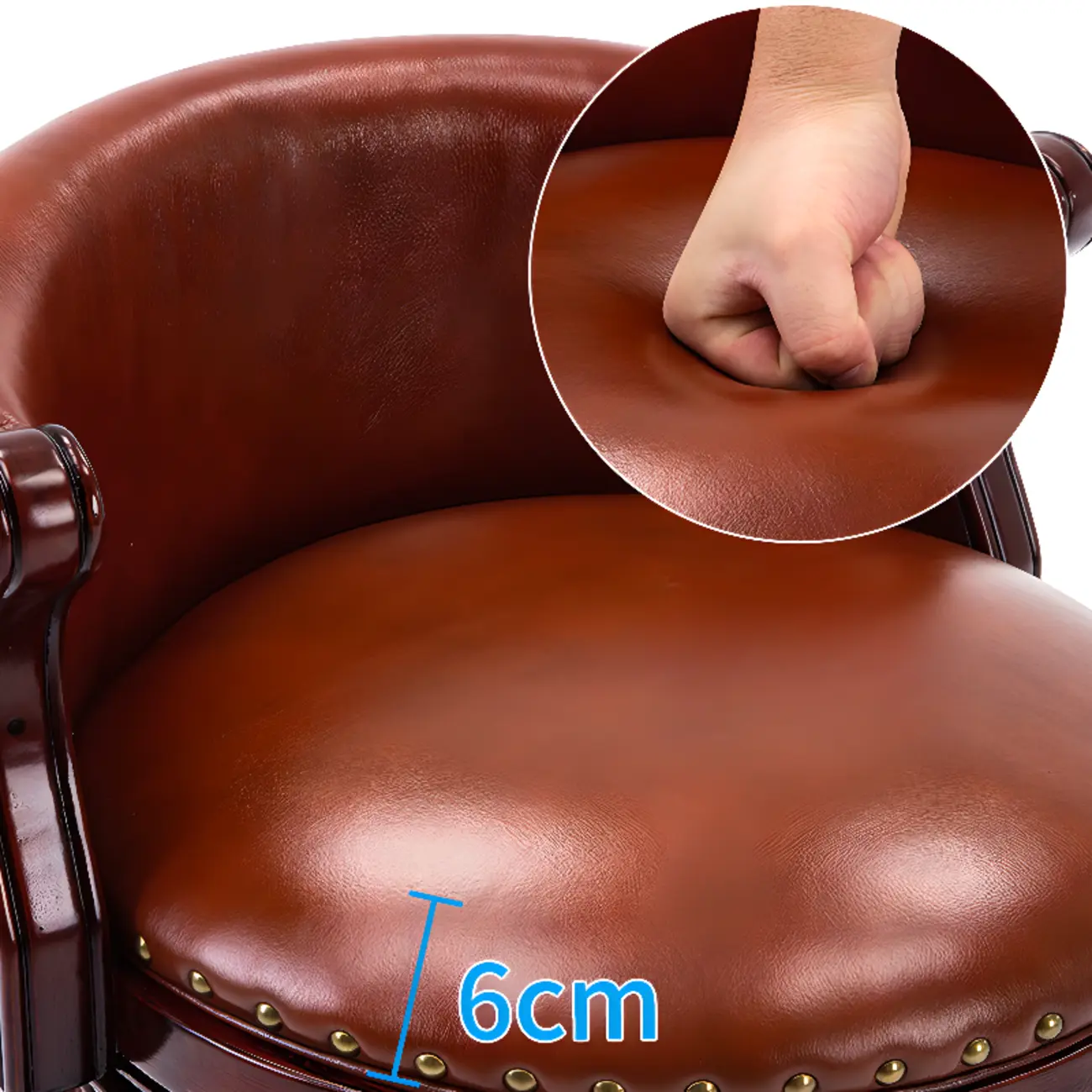 Solid Wood Leather Swivel Counter Stools with Backs