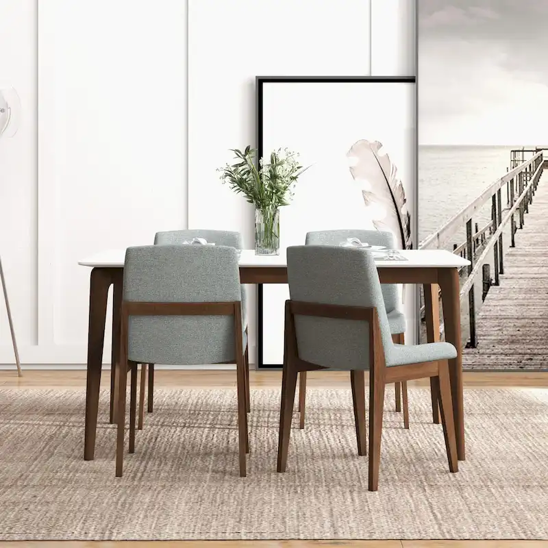 Odessa Mid Century Polyester Blend Dining Chair (Set of 2)