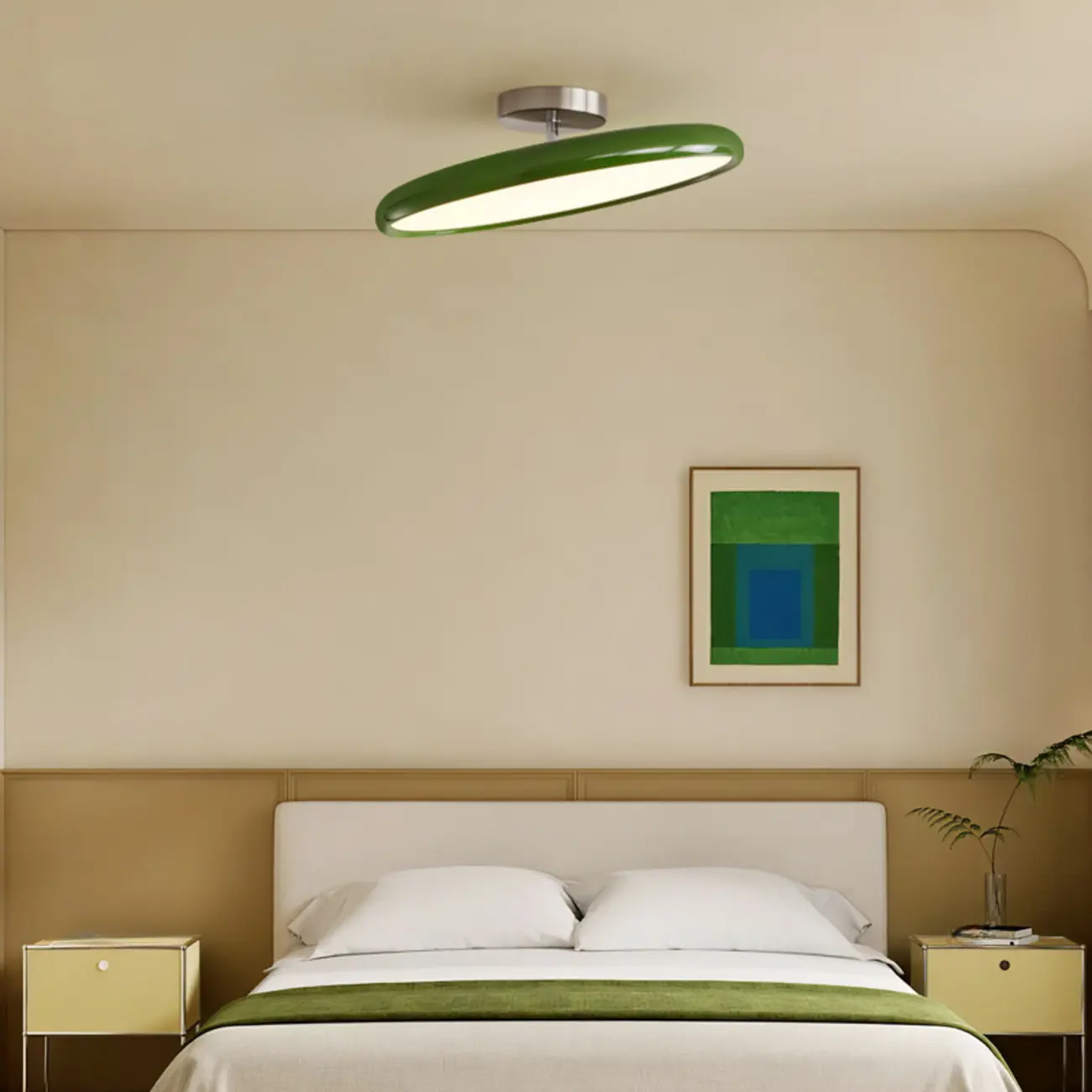 Modern Dimmable Circular LED Semi-Flush Ceiling Light