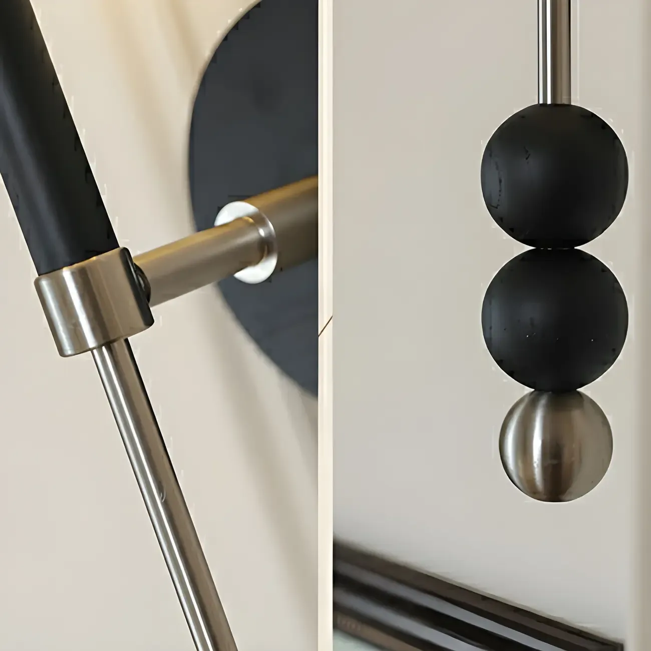 Modern Black Globe Vanity Light with White Glass Shade