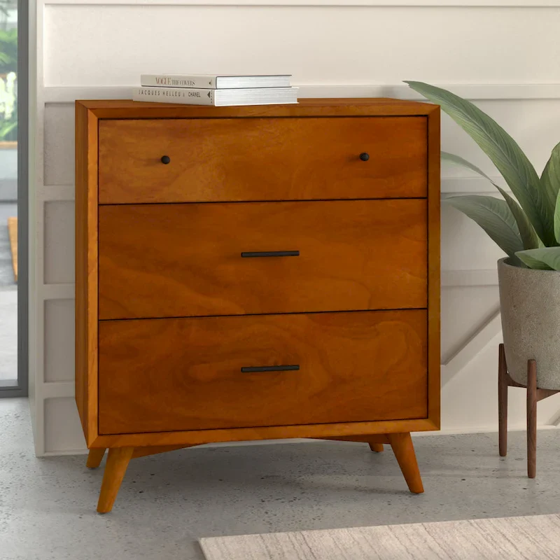 Mid-century Wood 3-drawer Small Chest