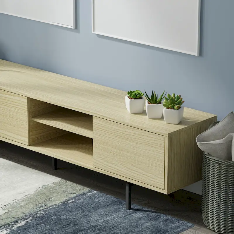 Glenwillow Home Atlas 78 x 20 Lowboy Mid-Century Modern TV Stand Console