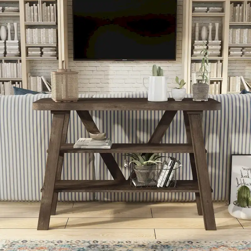 Maison Farmhouse 47-inch 2-Open Shelf Console Table