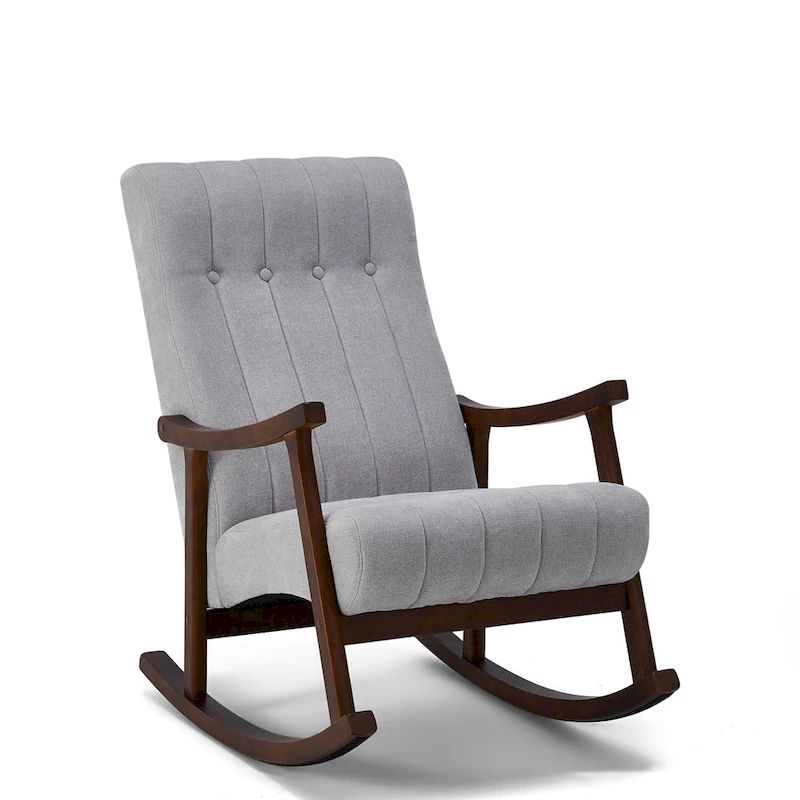 AVAWING Upholstered Rocking Chair ModernHighBackArmchair