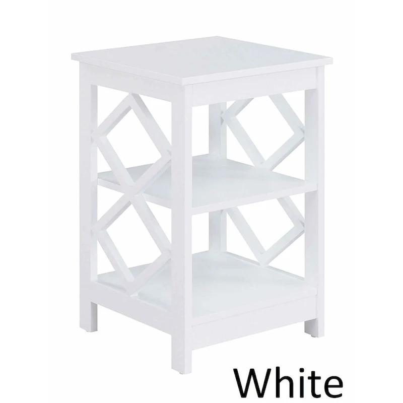 Convenience Concepts Diamond End Table with Shelves