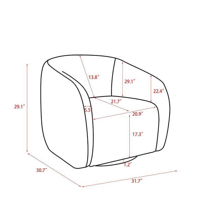 Kiptin 31.7W 360 Degree Swivel Barrel Accent Chair (Set of 2)
