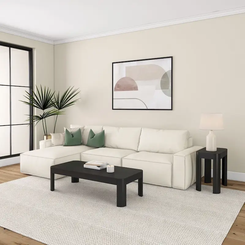 Plank and Beam Contour Rectangular Side Table - 25