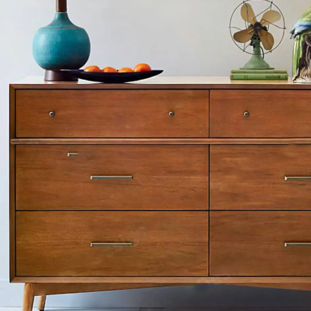 Industrial Wooden Dresser with 6-Drawers