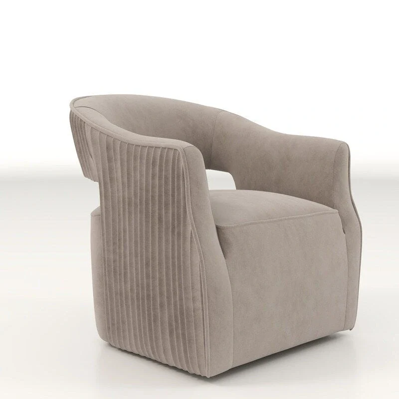 SEYNAR Modern Glam Velvet 360 Degree Swivel Open-Back Accent Armchair