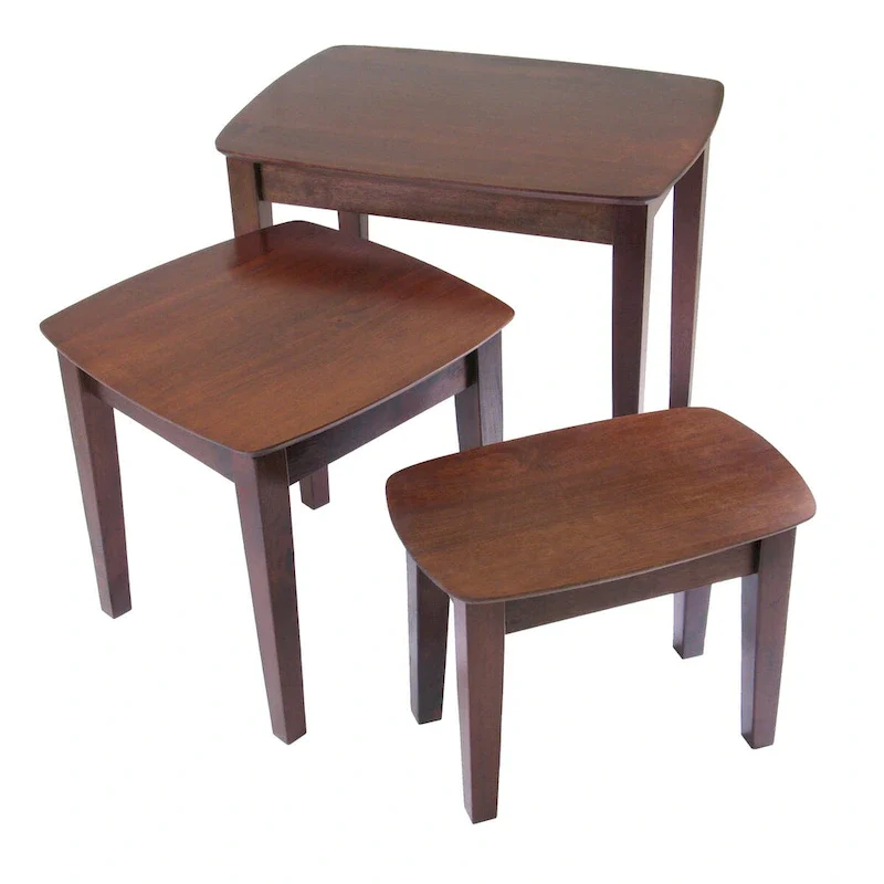 Bradley 3-Pc Nesting Table Set, Walnut - 26.8 x 18.7 x 21.9