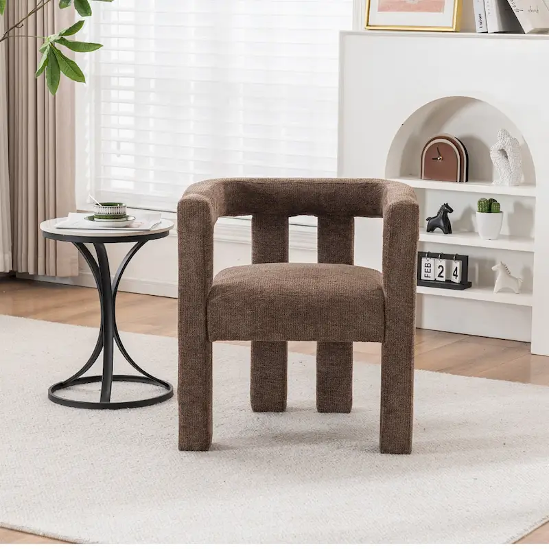 Set of 1 Chic design Barrel shaped Fabric Upholstered Accent Armchair