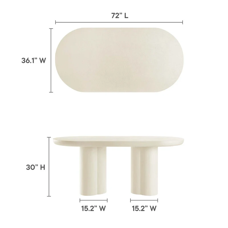 Caspian 72 Oval Concrete Dining Table