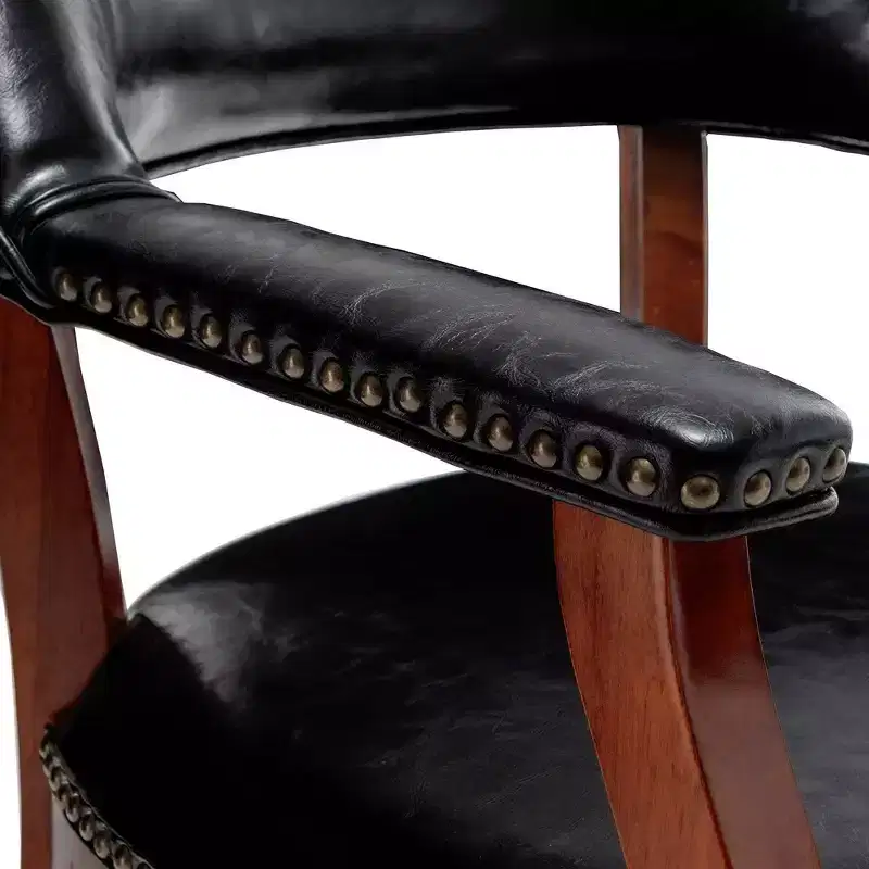 Breighton Home Take a Seat Dillon Armchair with Wheels in Black Vegan Leather