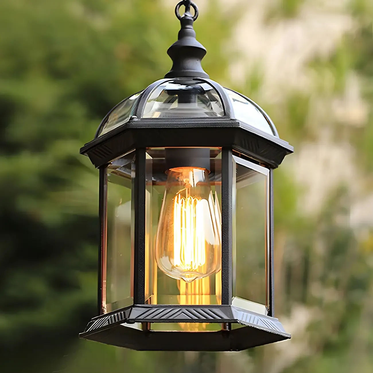 Traditional Outdoor Metal Birdcage Suspension Pendant Light