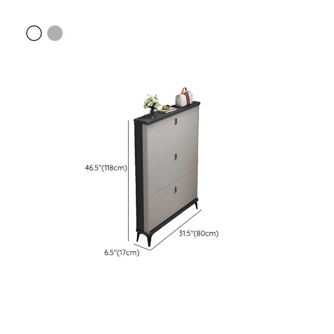 Modern Wood Shoe Cabinet with Adjustable Shelves