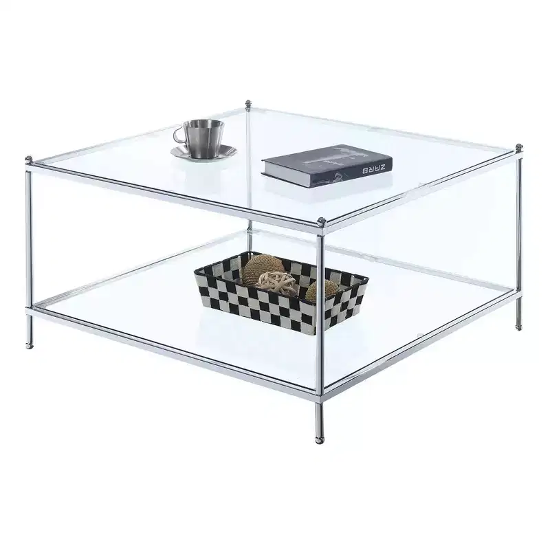 Royal Crest Square Coffee Table Chrome - Breighton Home