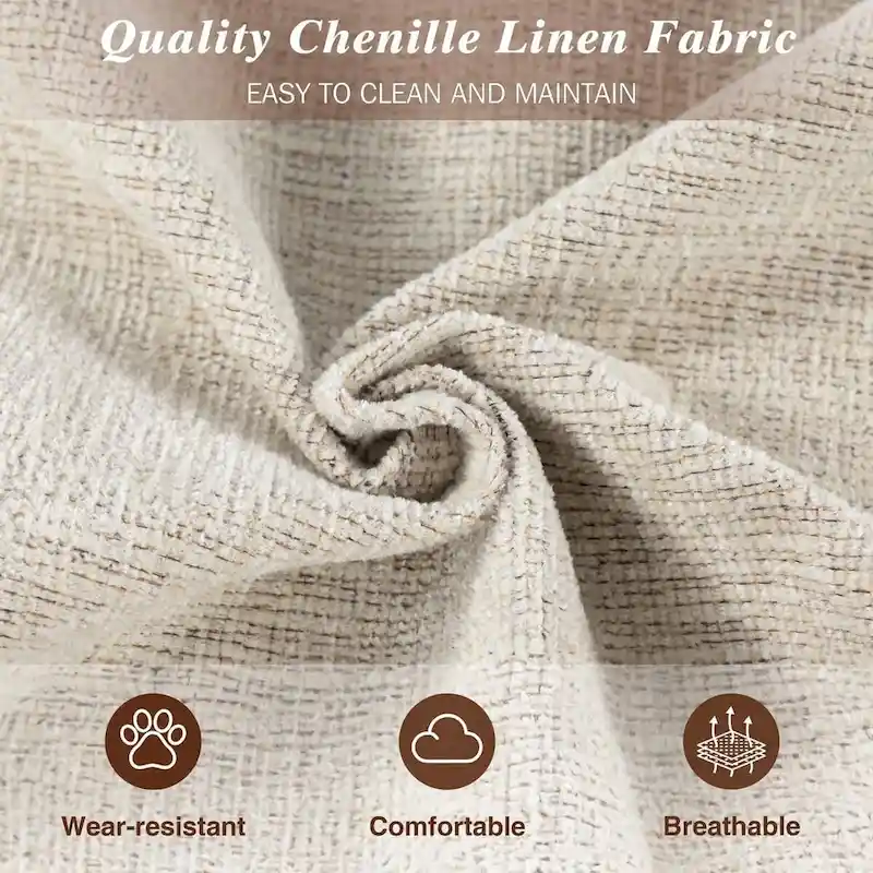 80 Modern Chenille Linen Loveseat Sofa for Living Room