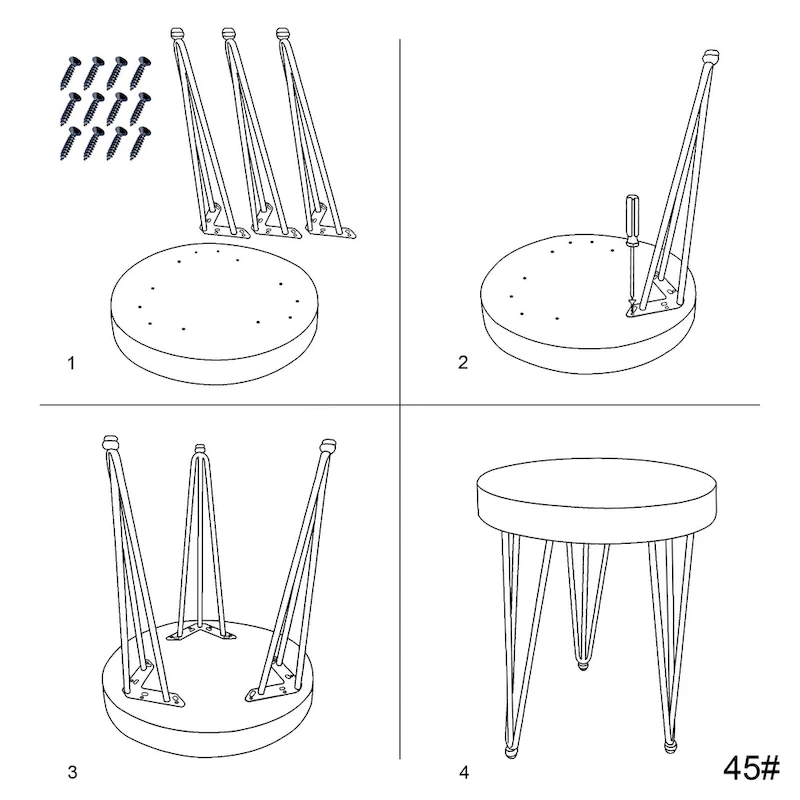 Natural Solid Wood Round End Table Coffee Table