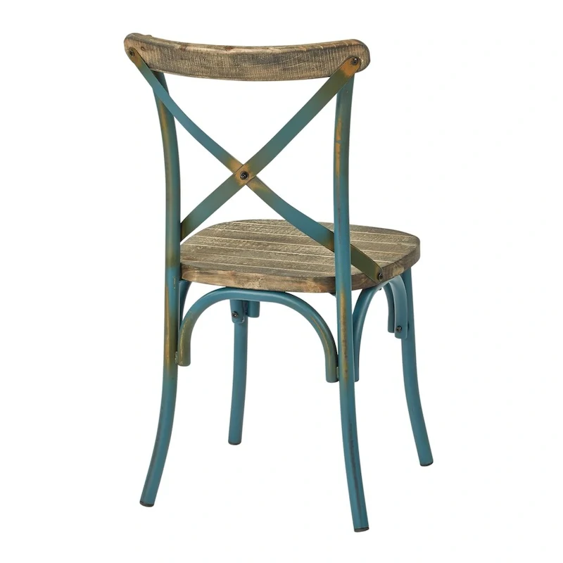 Somerset X Back Antique Metal Dining Chair