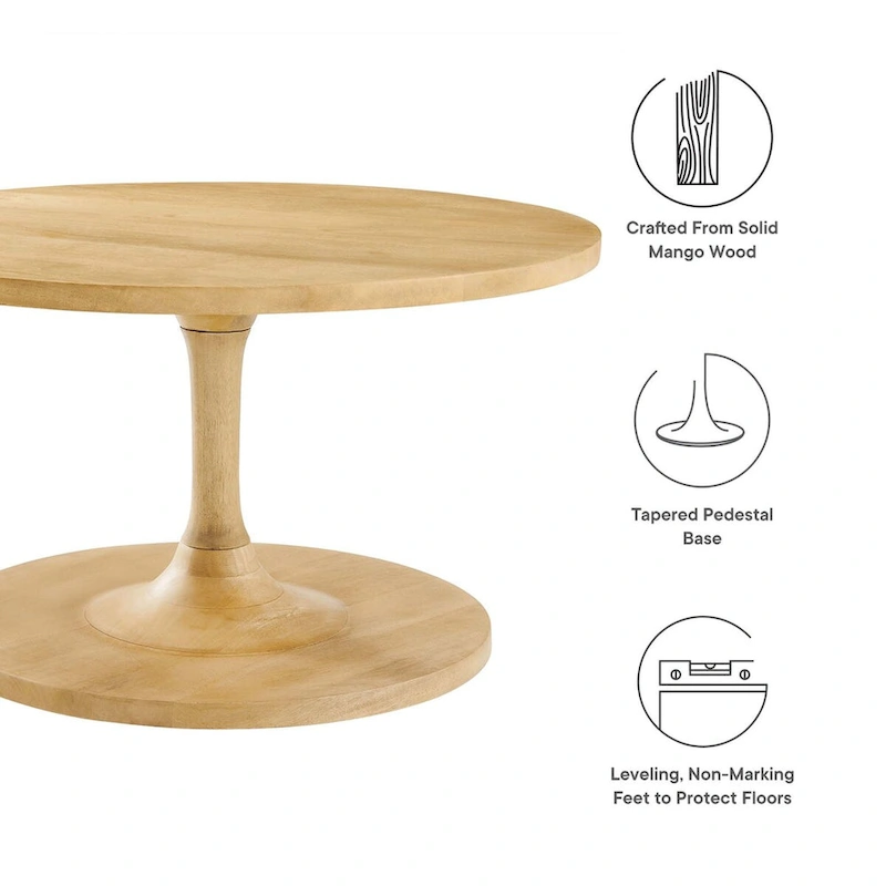 Lina 30 Round Wood Coffee Table