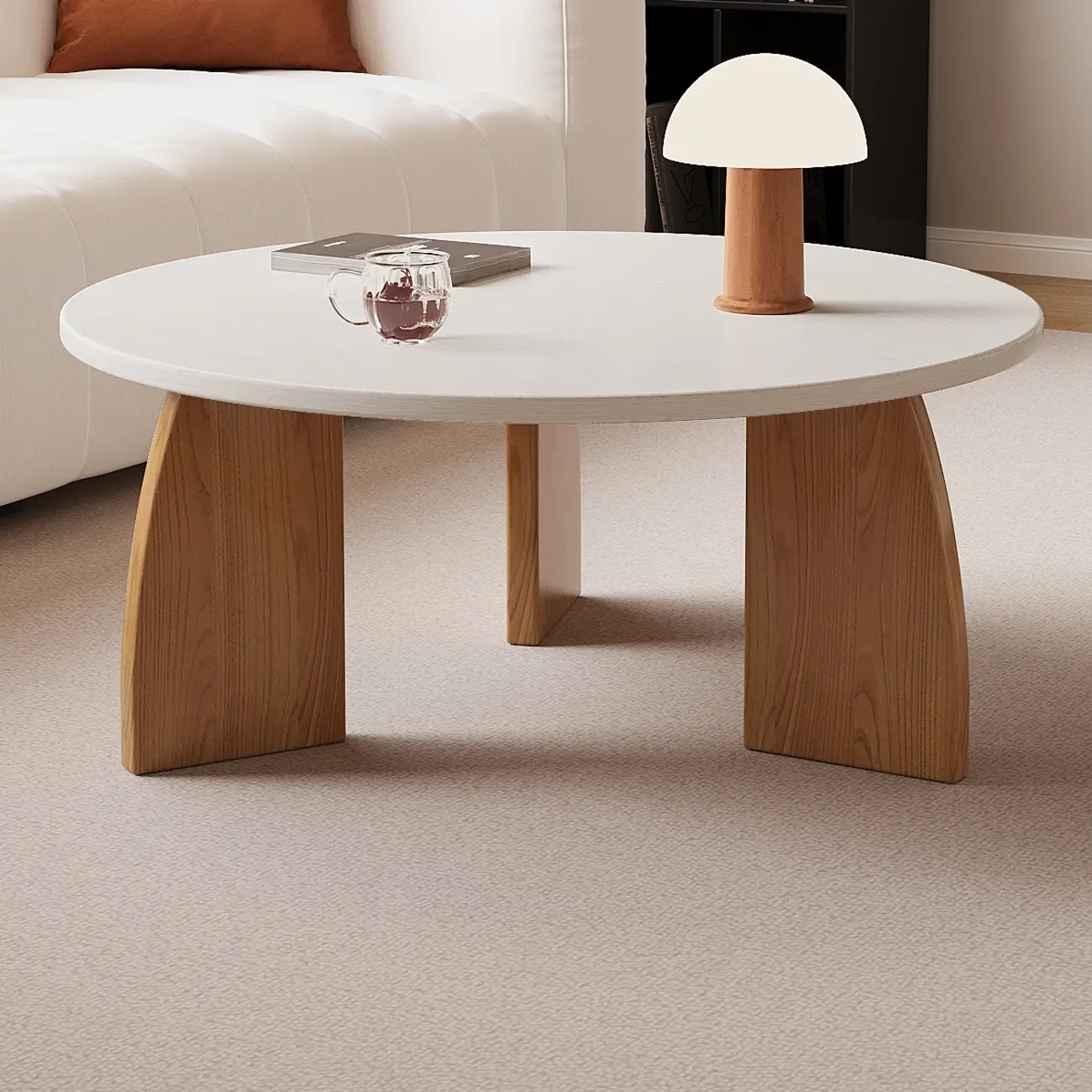 Modern Wooden Round Coffee Table