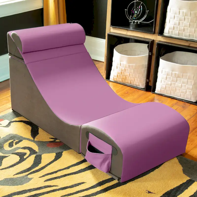 Jaxx Flexx V-Tex Convertible 3 in 1 Gamer Chair, Table, & Ottoman w/ Adjustable Headrest - Vinyl