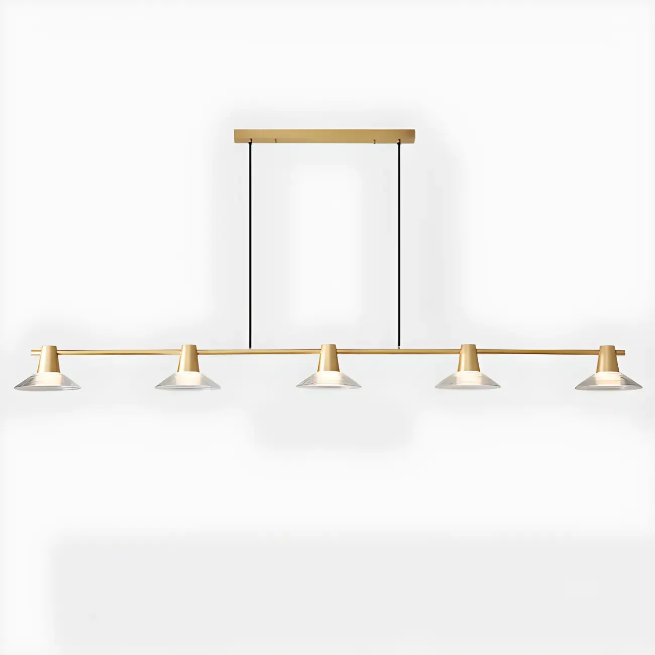 Modern Black Cone Glass 3-Light Island Light