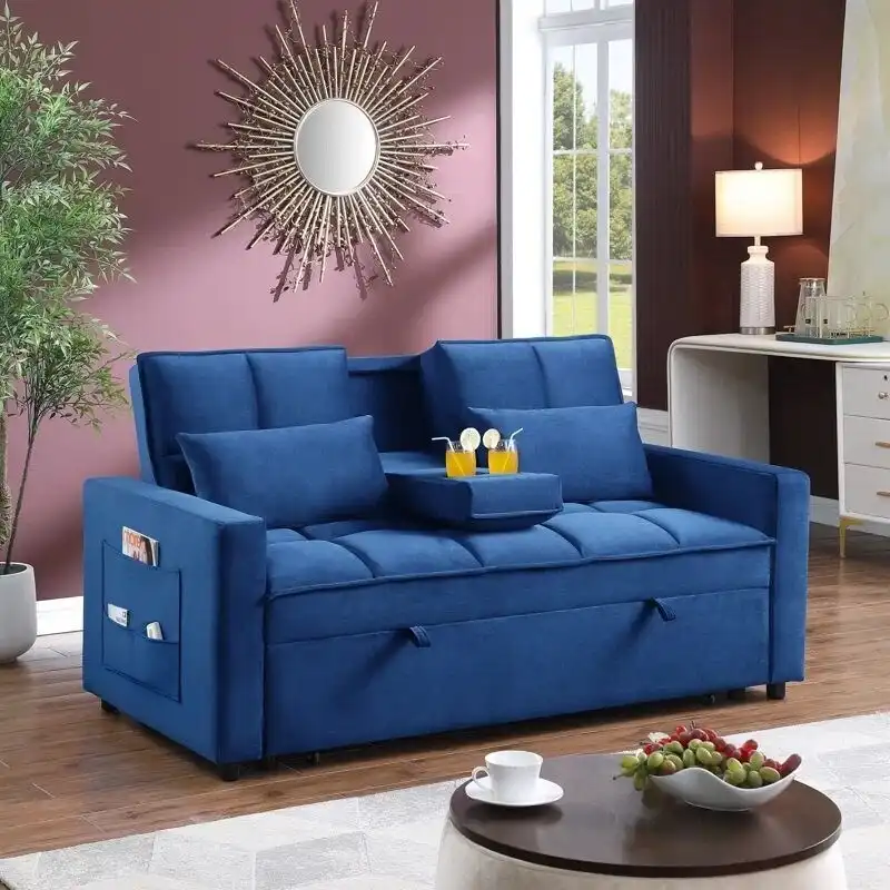 66.25  Velvet Sofa - 66.25  W X 34  D