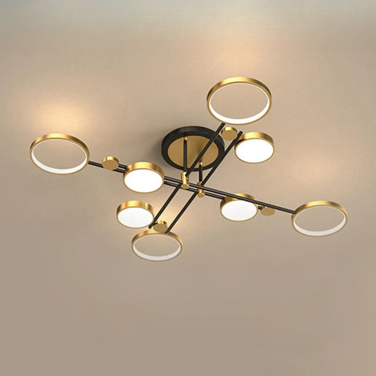 Modish Geometric Circular Dimmable Semi Flush LED Ceiling Light