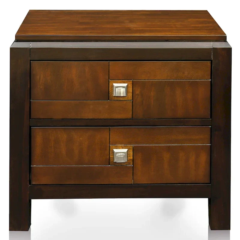 Jupa Transitional Walnut Wood 2-Piece Panel Bedroom Set by Furniture of America