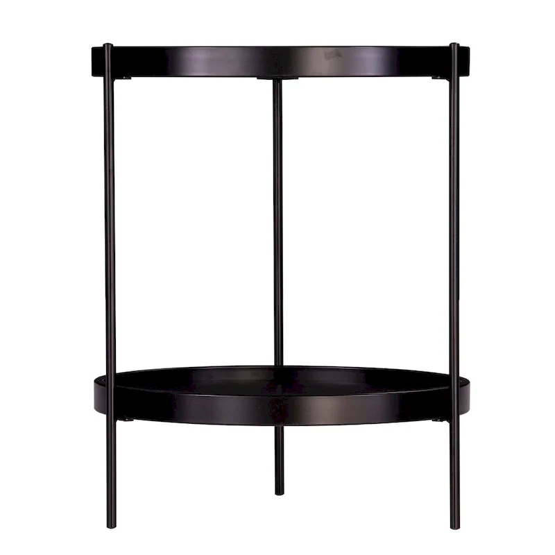 SEI Furniture Vaquero Round Modern Style w/ Shelf Wood Side Table
