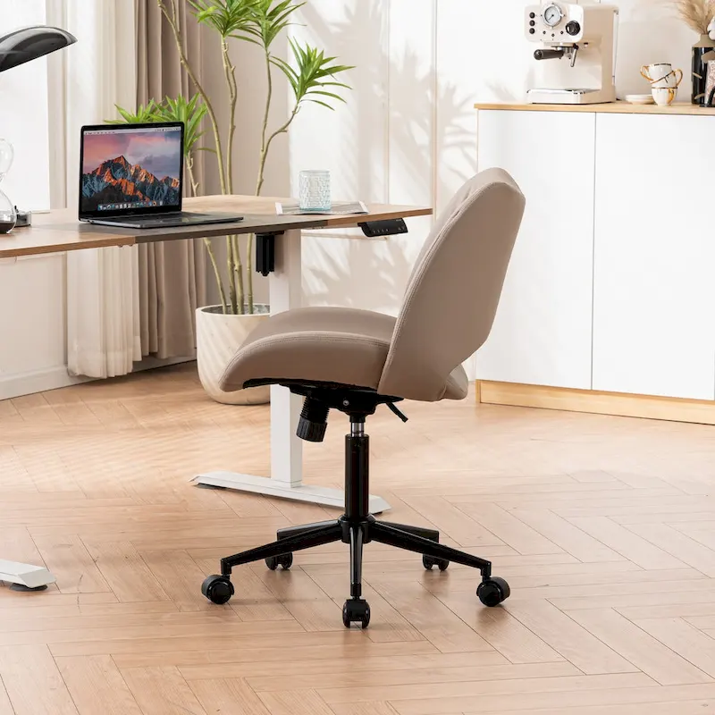 Swivel Armless Ergonomic Office Chair with Wheels