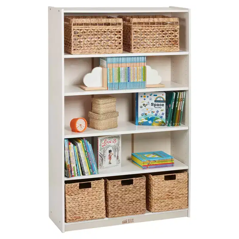 ECR4Kids Wooden Classic Bookcase with Adjustable Shelves, 60in, Classroom Bookshelf