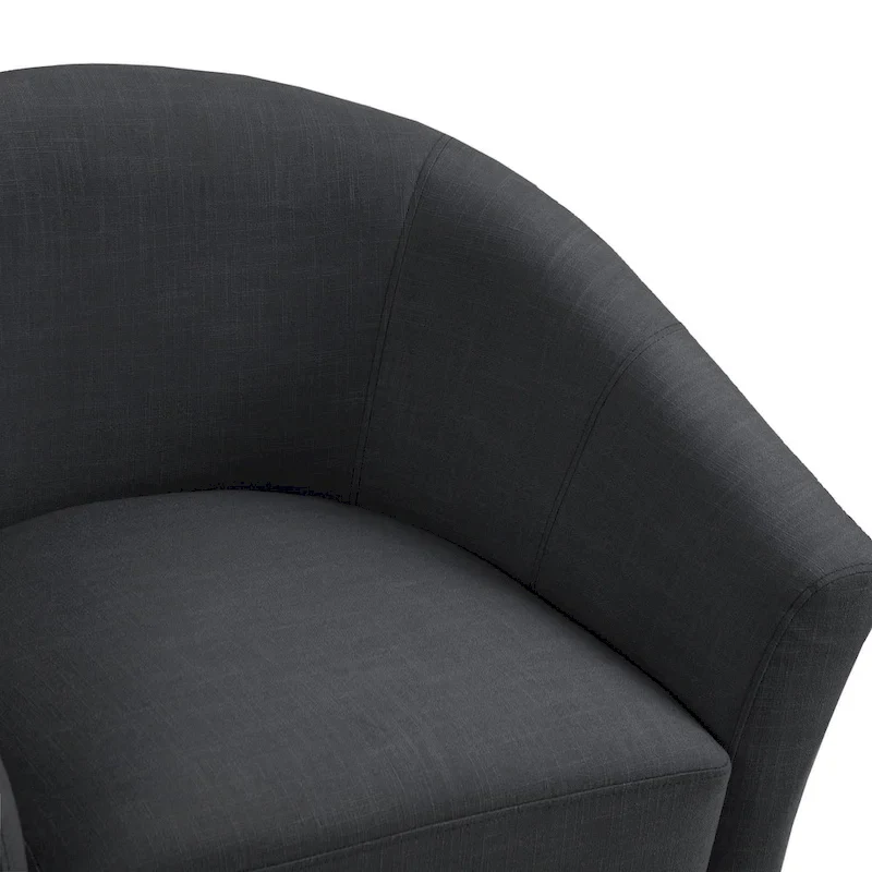 Upholstered Modern Barrel Accent Chair with Wood Legs